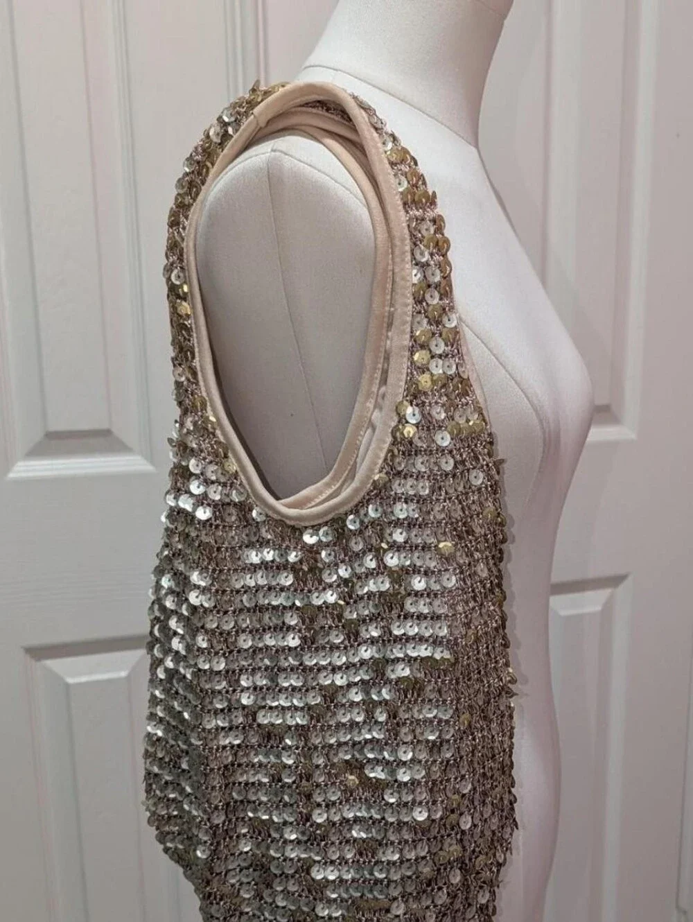 Y2K Bisou Bisou Gold & Silver Sequin Crochet Tote/Hobo Bag ‼️Price is firm